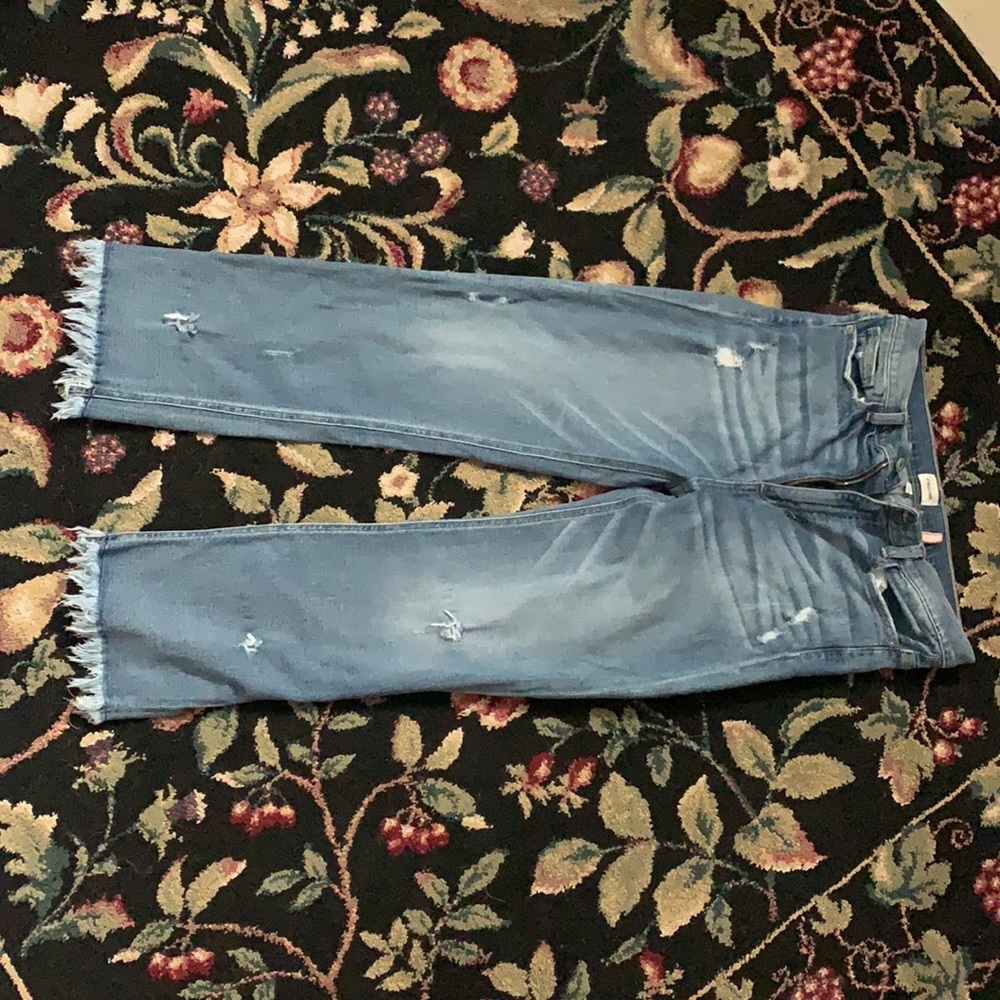 High rise cropped jeans